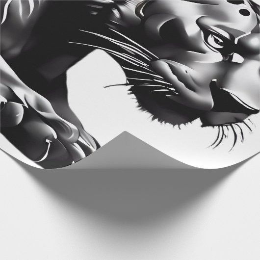 Wild gestaltetes Black Pantha Geschenkpapier (Ecke)