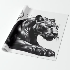 Wild gestaltetes Black Pantha Geschenkpapier