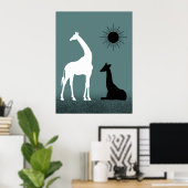 Wild gestaltetes Giraffe-Poster Poster (Heimbüro)