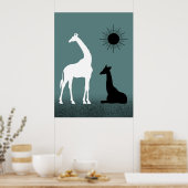 Wild gestaltetes Giraffe-Poster Poster (Küche)