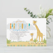 Wild Giraffe Baby Shower Einladung (Stehend Vorderseite)