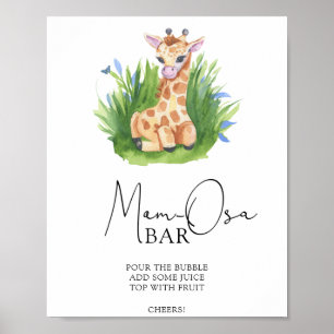 Wild Giraffe - Mama-osa-Bar Poster