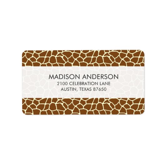 Wild Giraffe Muster Animal Print Adressaufkleber (Vorne)