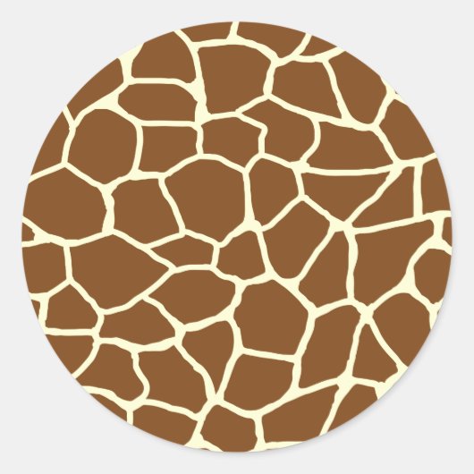 Wild Giraffe Muster Animal Print Runder Aufkleber (Vorderseite)