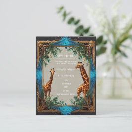 Wild Giraffe Wedding Einladung Postkarte