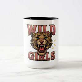 Wild Girls Leopard Grafik-Mug Zweifarbige Tasse