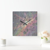 Wild Glass leaves Quadratische Wanduhr (Zuhause)