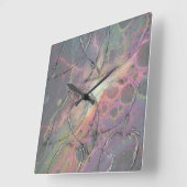 Wild Glass leaves Quadratische Wanduhr (Winkel)