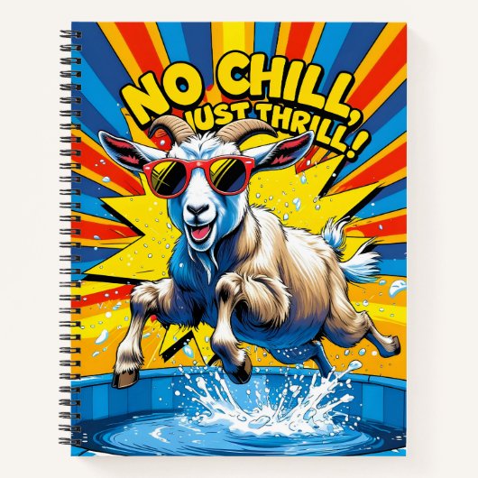 Wild Goat Summer Retro Pool Splash Notizblock (Vorderseite)
