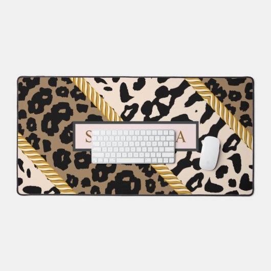 Wild Gold Minimalistisch Custom Schreibtischunterlage (Tastatur & Maus)