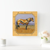 Wild Golden Buckskin Gelb Quadratische Wanduhr (Zuhause)