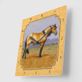Wild Golden Buckskin Gelb Quadratische Wanduhr (Winkel)
