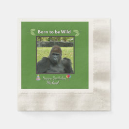 Wild Gorilla Jungle Birthday Design Serviette