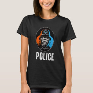 Wild Gorilla Police Illustration Grafikdesigns T-Shirt