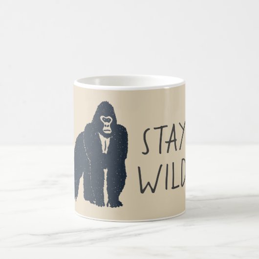 Wild Gorilla Silhouette bleibe Kaffeetasse (Mittel)