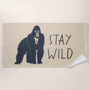 Wild Gorilla Silhouette bleibe Strandtuch