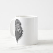 Wild Grace: auffallendes Portrait eines Löwen Kaffeetasse (Vorderseite Links)