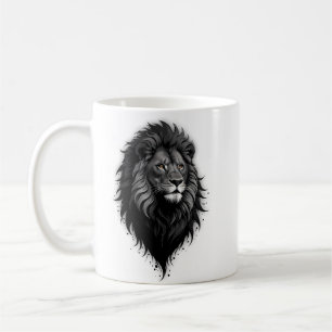 Wild Grace: auffallendes Portrait eines Löwen Kaffeetasse