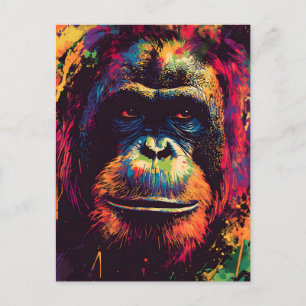 Wild Graffiti Urban Jungle Gorilla Feiertagspostkarte
