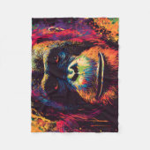 Wild Graffiti Urban Jungle Gorilla Fleecedecke (Vorderseite)