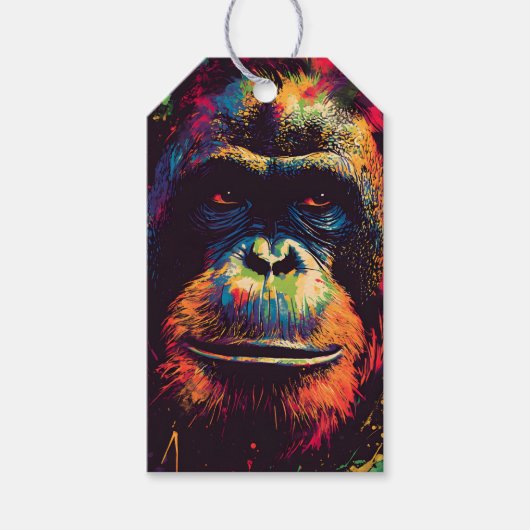 Wild Graffiti Urban Jungle Gorilla Geschenkanhänger (Vorderseite)