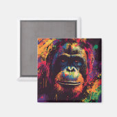 Wild Graffiti Urban Jungle Gorilla Magnet (Vorderseite/Rückseite)