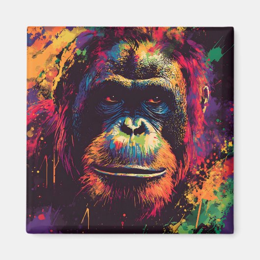 Wild Graffiti Urban Jungle Gorilla Magnet (Vorne)