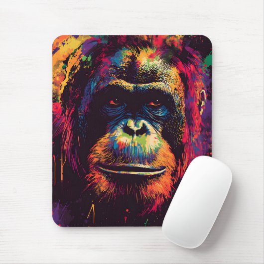 Wild Graffiti Urban Jungle Gorilla Mousepad (Mit Mouse)