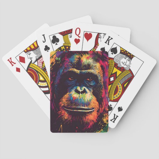 Wild Graffiti Urban Jungle Gorilla Spielkarten (Rückseite)