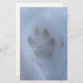 Wild grauer Wolf Paw Print im Winterschnee Briefpapier (Vorne/Hinten)