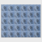 Wild grauer Wolf Paw Print im Winterschnee Geschenkpapier (Flach)