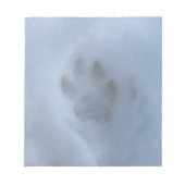 Wild grauer Wolf Paw Print im Winterschnee Notizblock (Vorderseite)