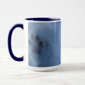 Wild grauer Wolf Paw Print im Winterschnee Tasse (Links)