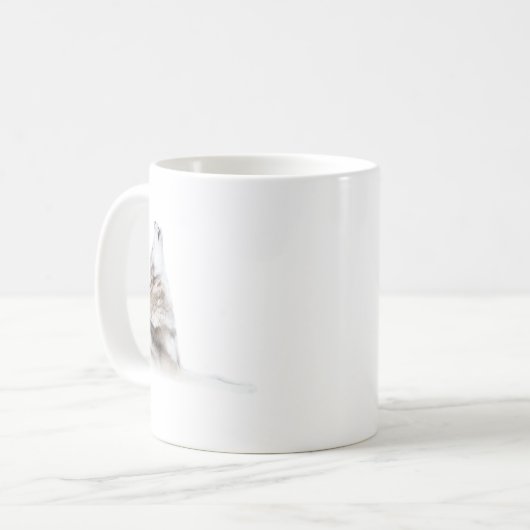 Wild-grauer Wolfshuhn Kaffeetasse (Vorderseite Links)