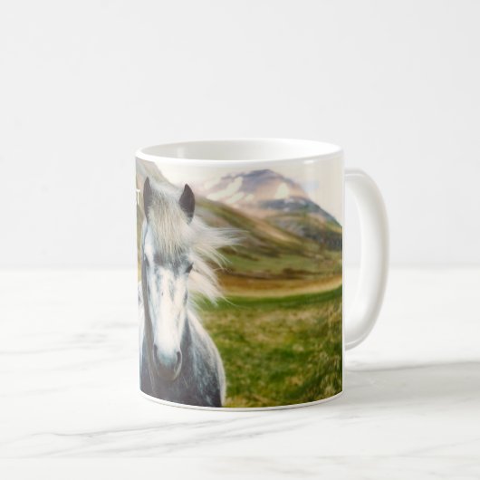 Wild Gray Horse Kaffeetasse (VorderseiteRechts)