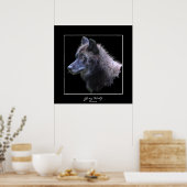 Wild Gray Wolf Wildlife Art Poster (Küche)
