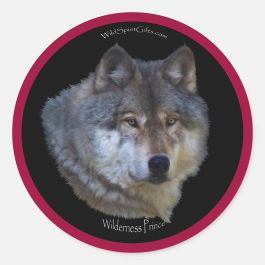 WILD GRAY WOLF Wildlife Stickers (Vorderseite)