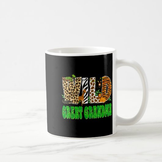 Wild Great Grandma Zoo Safari Animal Birthday Fami Kaffeetasse (Rechts)