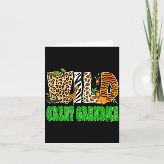 Wild Great Grandma Zoo Safari Animal Birthday Fami Karte (Vorderseite)