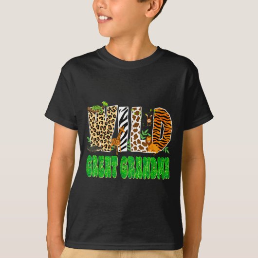 Wild Great Grandma Zoo Safari Animal Birthday Fami T-Shirt (Vorderseite)