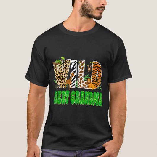 Wild Great Grandma Zoo Safari Animal Birthday Fami T-Shirt (Vorderseite)