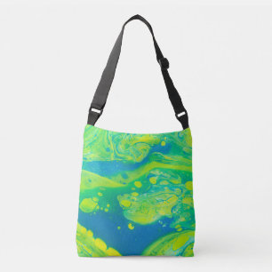 Wild Green Blue Flow Art Tragetaschen Mit Langen Trägern