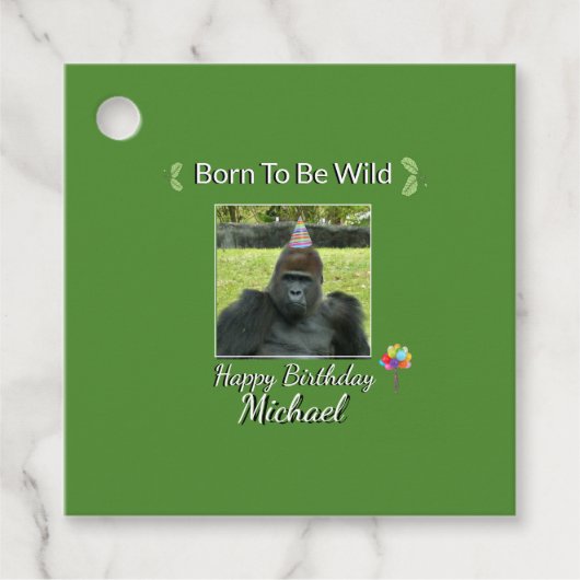 Wild Green Design zum Geburtstag Geschenkanhänger (Vorderseite)