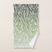 Wild Green Zebra Print Ombre Badhandtuch Set (Handtuch)