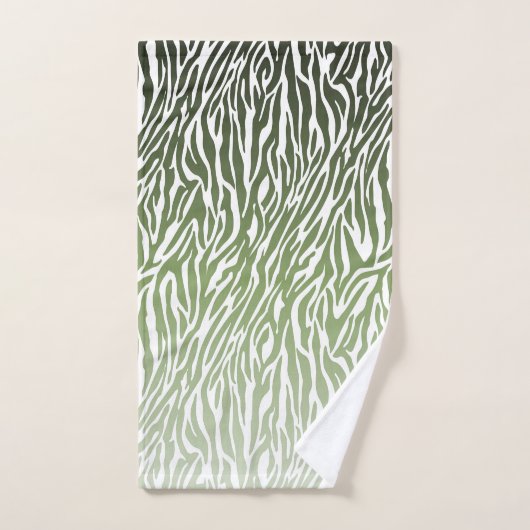 Wild Green Zebra Print Ombre Badhandtuch Set (Handtuch)
