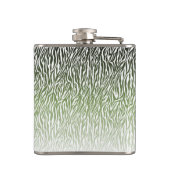 Wild Green Zebra Print Ombre Flachmann (Rückseite)