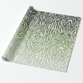 Wild Green Zebra Print Ombre Geschenkpapier (Ungerollt)