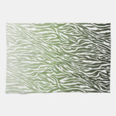 Wild Green Zebra Print Ombre Geschirrtuch (Horizontal)