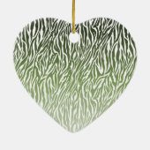 Wild Green Zebra Print Ombre Keramik Ornament (Hinten)