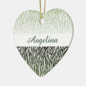 Wild Green Zebra Print Ombre Keramik Ornament (Links)